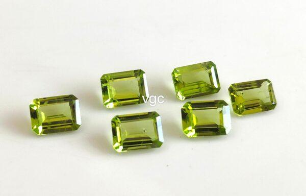 Natural Peridot 7×9 mm Octagon Cut Faceted – AAA Quality Peridot Octagon 7x9mm