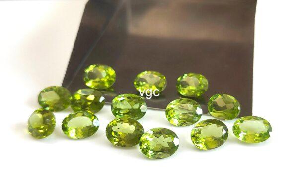 Natural Peridot 6×8 mm Oval Cut Faceted – AAA Quality Peridot Oval 6x8mm