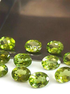 Natural Peridot 6×8 mm Oval Cut Faceted – AAA Quality Peridot Oval 6x8mm