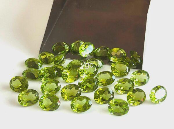 Natural Peridot 6×8 mm Oval Cut Faceted – AAA Quality Peridot Oval 6x8mm