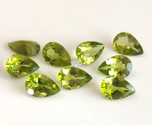 Natural Peridot 6×8 mm Pear Cut Faceted – AAA Quality Peridot Pear 6x8mm