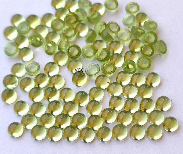 Natural Peridot 3 mm Round Cabochon – AAA Quality Peridot Round 3mm