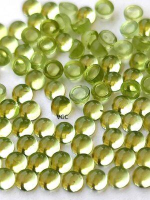 Natural Peridot 3 mm Round Cabochon – AAA Quality Peridot Round 3mm