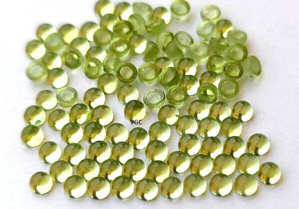 Natural Peridot 3 mm Round Cabochon – AAA Quality Peridot Round 3mm