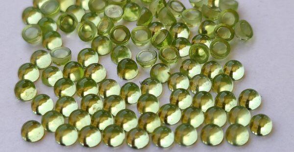 Natural Peridot 3 mm Round Cabochon – AAA Quality Peridot Round 3mm