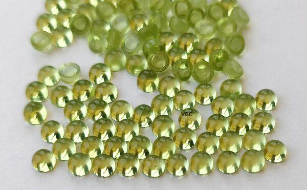 Natural Peridot 3 mm Round Cabochon – AAA Quality Peridot Round 3mm