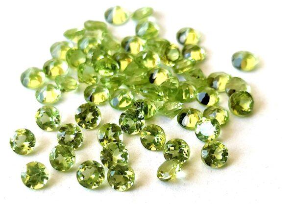 Natural Peridot 1 mm Round Cut Faceted – AAA Quality Peridot Round 1mm