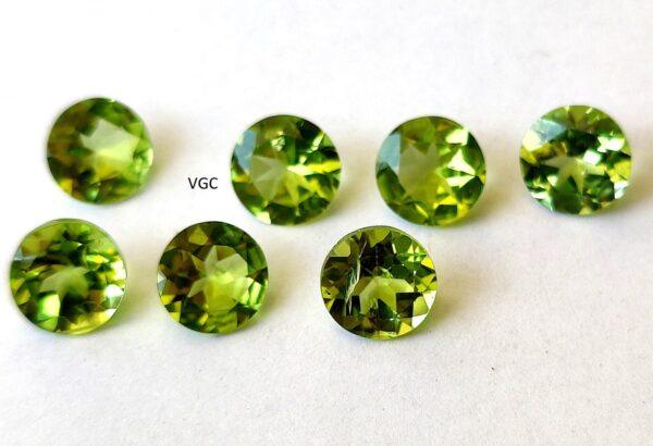 Natural Peridot 9 mm Round Cut Faceted – AAA Quality Peridot Round 9mm