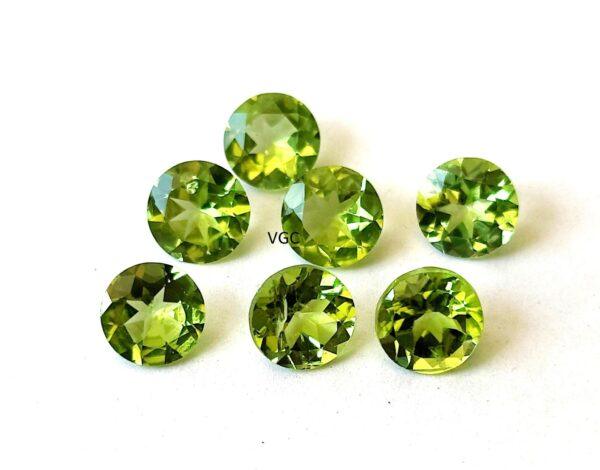 Natural Peridot 9 mm Round Cut Faceted – AAA Quality Peridot Round 9mm