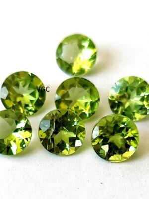 Natural Peridot 9 mm Round Cut Faceted – AAA Quality Peridot Round 9mm