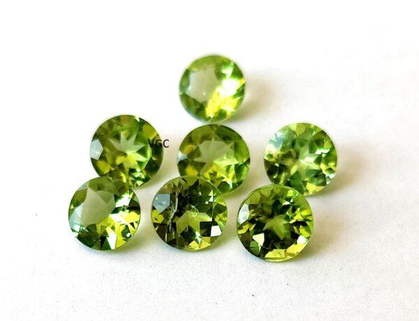 Natural Peridot 9 mm Round Cut Faceted – AAA Quality Peridot Round 9mm