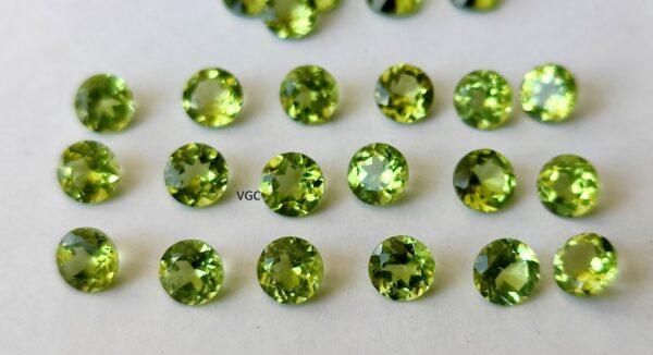 Natural Peridot 3.50 mm Round Cut Faceted – AAA Quality Peridot Round 3.50mm