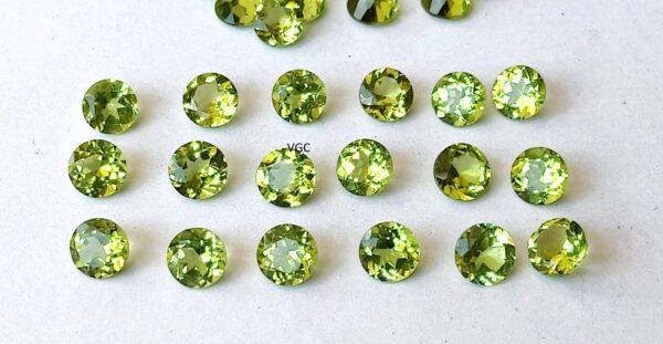 Natural Peridot 3.50 mm Round Cut Faceted – AAA Quality Peridot Round 3.50mm
