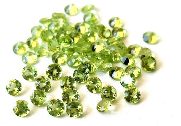 Natural Peridot 1 mm Round Cut Faceted – AAA Quality Peridot Round 1mm