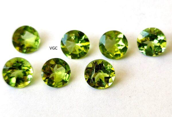 Natural Peridot 9 mm Round Cut Faceted – AAA Quality Peridot Round 9mm