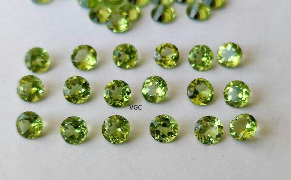 Natural Peridot 3.50 mm Round Cut Faceted – AAA Quality Peridot Round 3.50mm
