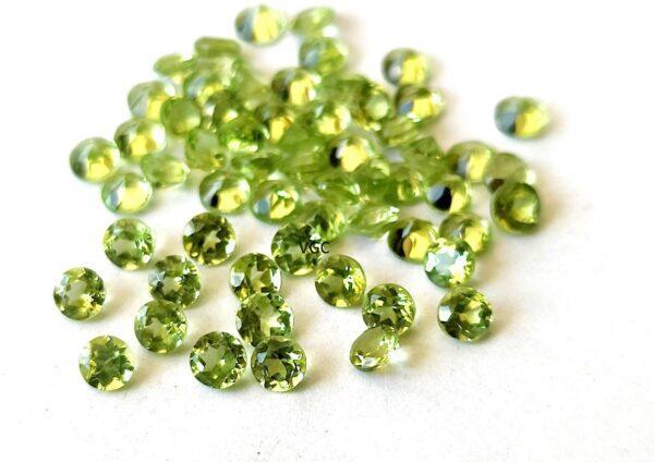 Natural Peridot 1 mm Round Cut Faceted – AAA Quality Peridot Round 1mm