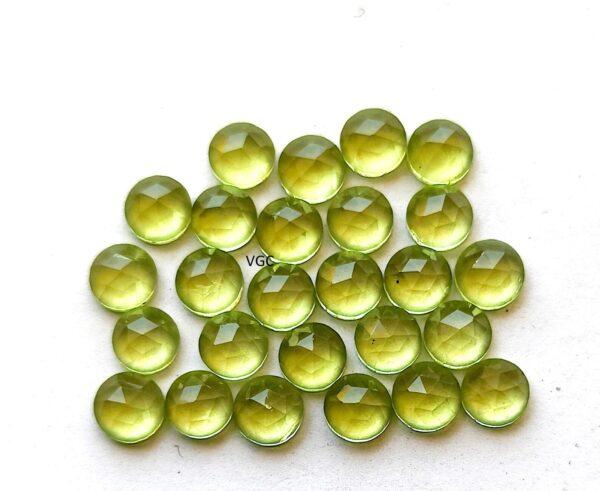 Natural Peridot 4 mm Round Rose Cut – AAA Quality Peridot Round 4mm