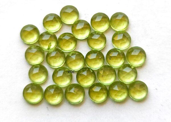 Natural Peridot 4 mm Round Rose Cut – AAA Quality Peridot Round 4mm