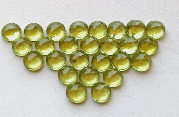 Natural Peridot 4 mm Round Rose Cut – AAA Quality Peridot Round 4mm