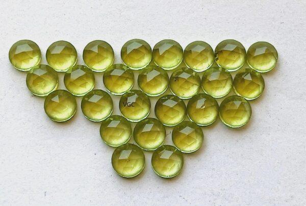 Natural Peridot 4 mm Round Rose Cut – AAA Quality Peridot Round 4mm