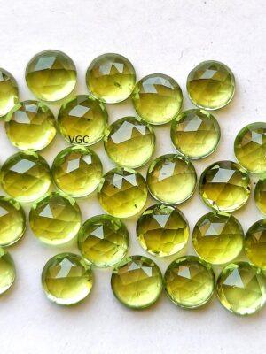 Natural Peridot 4 mm Round Rose Cut – AAA Quality Peridot Round 4mm