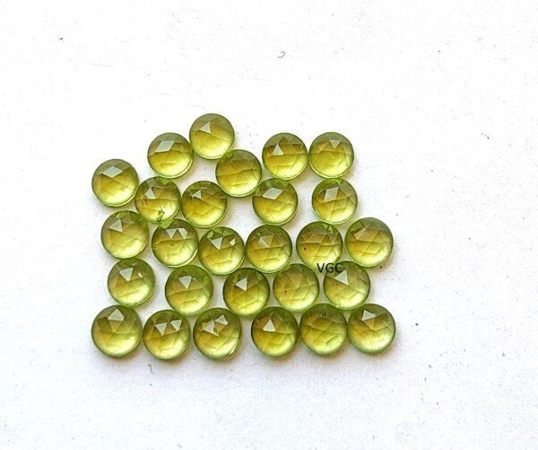 Natural Peridot 4 mm Round Rose Cut – AAA Quality Peridot Round 4mm