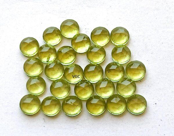 Natural Peridot 4 mm Round Rose Cut – AAA Quality Peridot Round 4mm