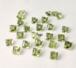 Natural Peridot 3 mm Square Cut Faceted – AAA Quality Peridot Square 3mm