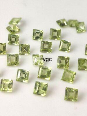 Natural Peridot 3 mm Square Cut Faceted – AAA Quality Peridot Square 3mm
