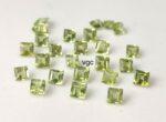 Natural Peridot 3 mm Square Cut Faceted – AAA Quality Peridot Square 3mm