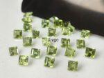 Natural Peridot 3 mm Square Cut Faceted – AAA Quality Peridot Square 3mm