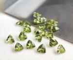 Natural Peridot 3 mm Trillion Cut Faceted – AAA Quality Peridot Trillion 3mm