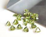 Natural Peridot 3 mm Trillion Cut Faceted – AAA Quality Peridot Trillion 3mm