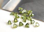 Natural Peridot 3 mm Trillion Cut Faceted – AAA Quality Peridot Trillion 3mm