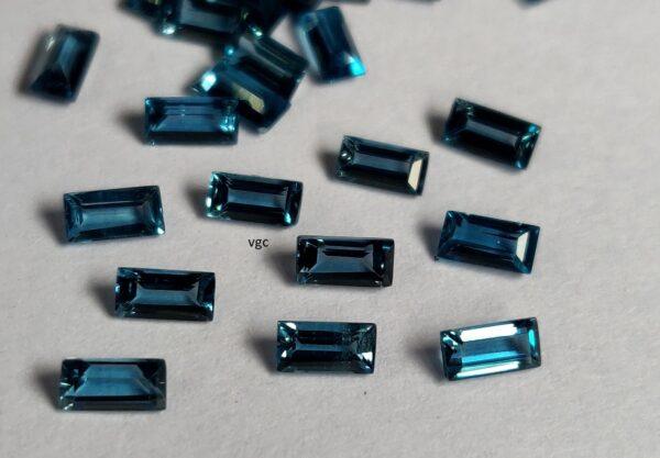 Natural London Blue Topaz 2×4 mm Baguette Faceted Cut – AAA Quality London Blue Topaz Baguette Faceted Cut 2x4mm