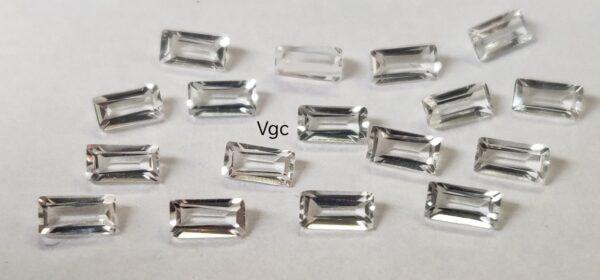 Natural White Topaz 2×4 mm Baguette Faceted Cut – AAA Quality White Topaz Baguette Faceted Cut 2x4mm