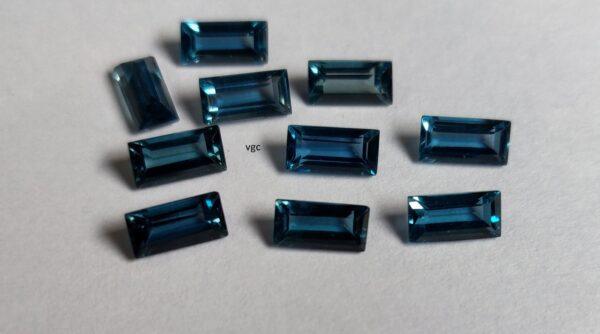 Natural London Blue Topaz 2×4 mm Baguette Faceted Cut – AAA Quality London Blue Topaz Baguette Faceted Cut 2x4mm