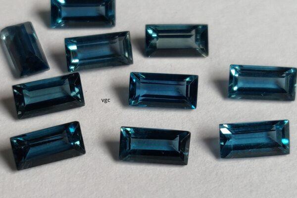 Natural London Blue Topaz 2×4 mm Baguette Faceted Cut – AAA Quality London Blue Topaz Baguette Faceted Cut 2x4mm