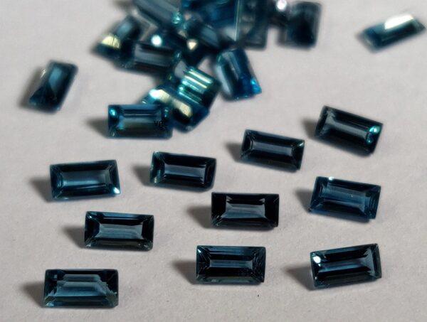 Natural London Blue Topaz 2×4 mm Baguette Faceted Cut – AAA Quality London Blue Topaz Baguette Faceted Cut 2x4mm