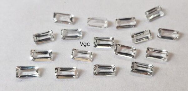 Natural White Topaz 2×4 mm Baguette Faceted Cut – AAA Quality White Topaz Baguette Faceted Cut 2x4mm