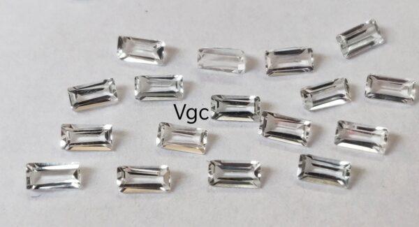 Natural White Topaz 2×4 mm Baguette Faceted Cut – AAA Quality White Topaz Baguette Faceted Cut 2x4mm
