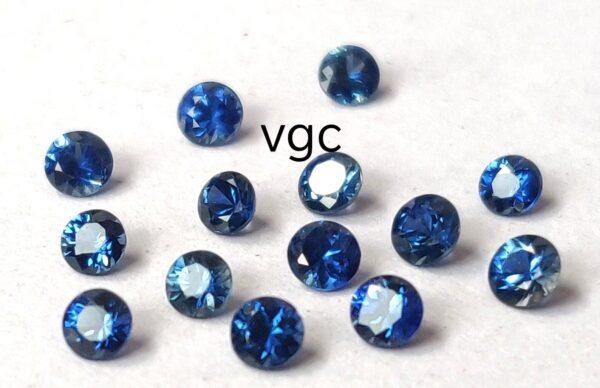 Natural Blue Sapphire 2 mm Round Diamond Faceted Cut – AAA Quality Blue Sapphire Round Diamond Cut 2mm
