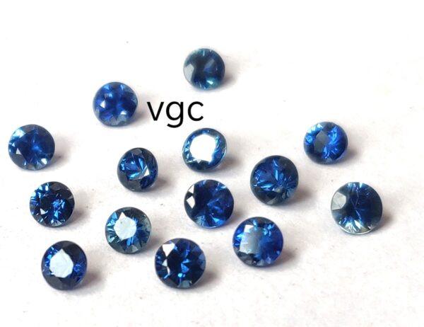 Natural Blue Sapphire 2 mm Round Diamond Faceted Cut – AAA Quality Blue Sapphire Round Diamond Cut 2mm