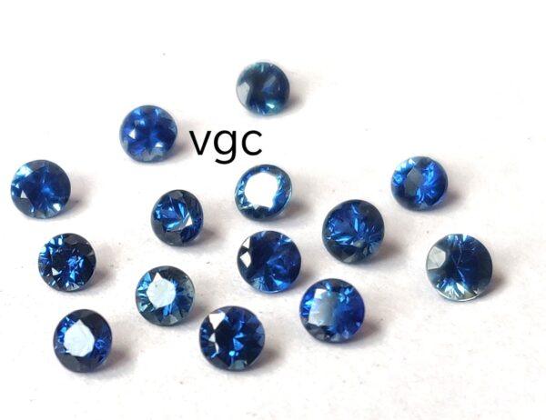 Natural Blue Sapphire 2 mm Round Diamond Faceted Cut – AAA Quality Blue Sapphire Round Diamond Cut 2mm