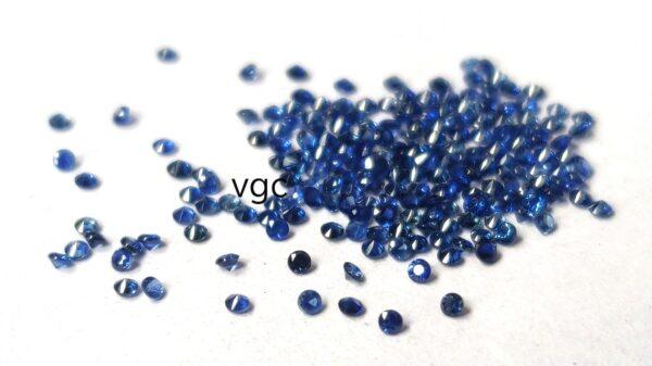 Natural Blue Sapphire 1.25 mm Round Diamond Faceted Cut – AAA Quality Blue Sapphire Round Diamond Cut 1.25mm