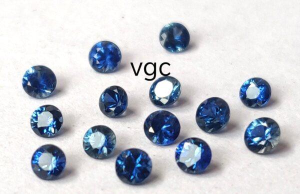 Natural Blue Sapphire 2 mm Round Diamond Faceted Cut – AAA Quality Blue Sapphire Round Diamond Cut 2mm