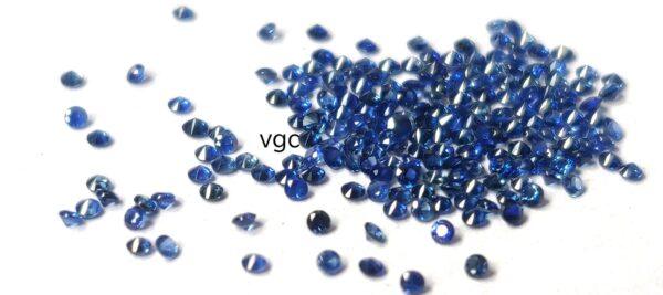 Natural Blue Sapphire 1.25 mm Round Diamond Faceted Cut – AAA Quality Blue Sapphire Round Diamond Cut 1.25mm