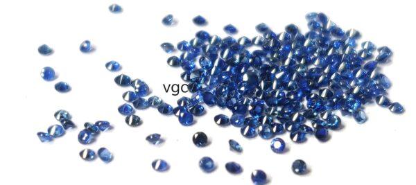 Natural Blue Sapphire 1.25 mm Round Diamond Faceted Cut – AAA Quality Blue Sapphire Round Diamond Cut 1.25mm