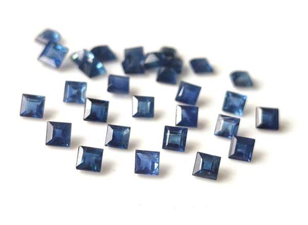 Natural Blue Sapphire 2 mm Square Faceted Cut – AAA Quality Blue Sapphire Square Cut 2mm